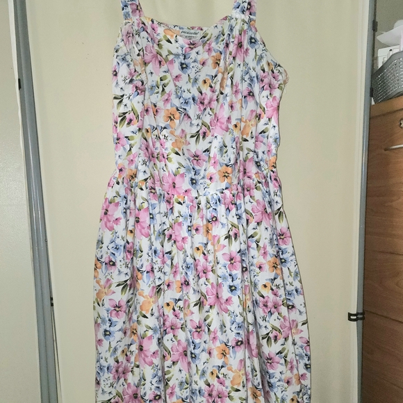 Jessica London Floral Maxi Dress in Pink, Blue, and Orange - Picture 1 of 2